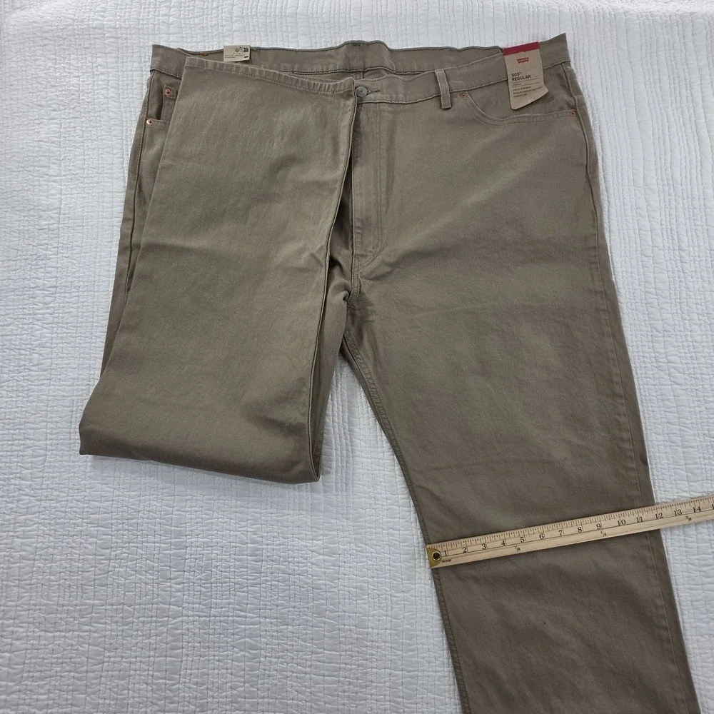 Levi's 505 Regular Fit Jeans Men's Big & Tall 50x34 Tan Stretch Denim NEW NWT